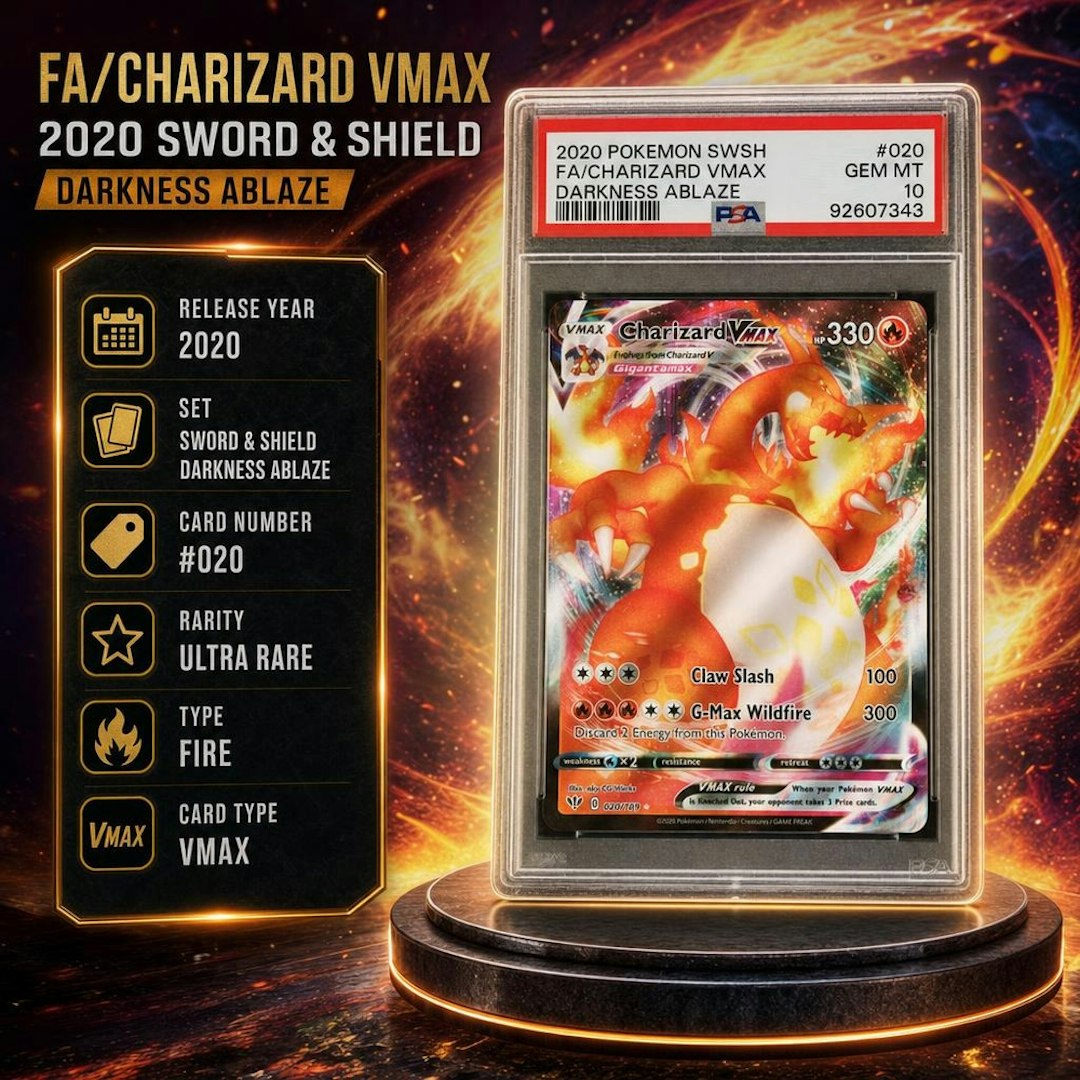 PSA 10 2020 POKEMON SWORD & SHIELD DARKNESS ABLAZE FA/CHARIZARD VMAX