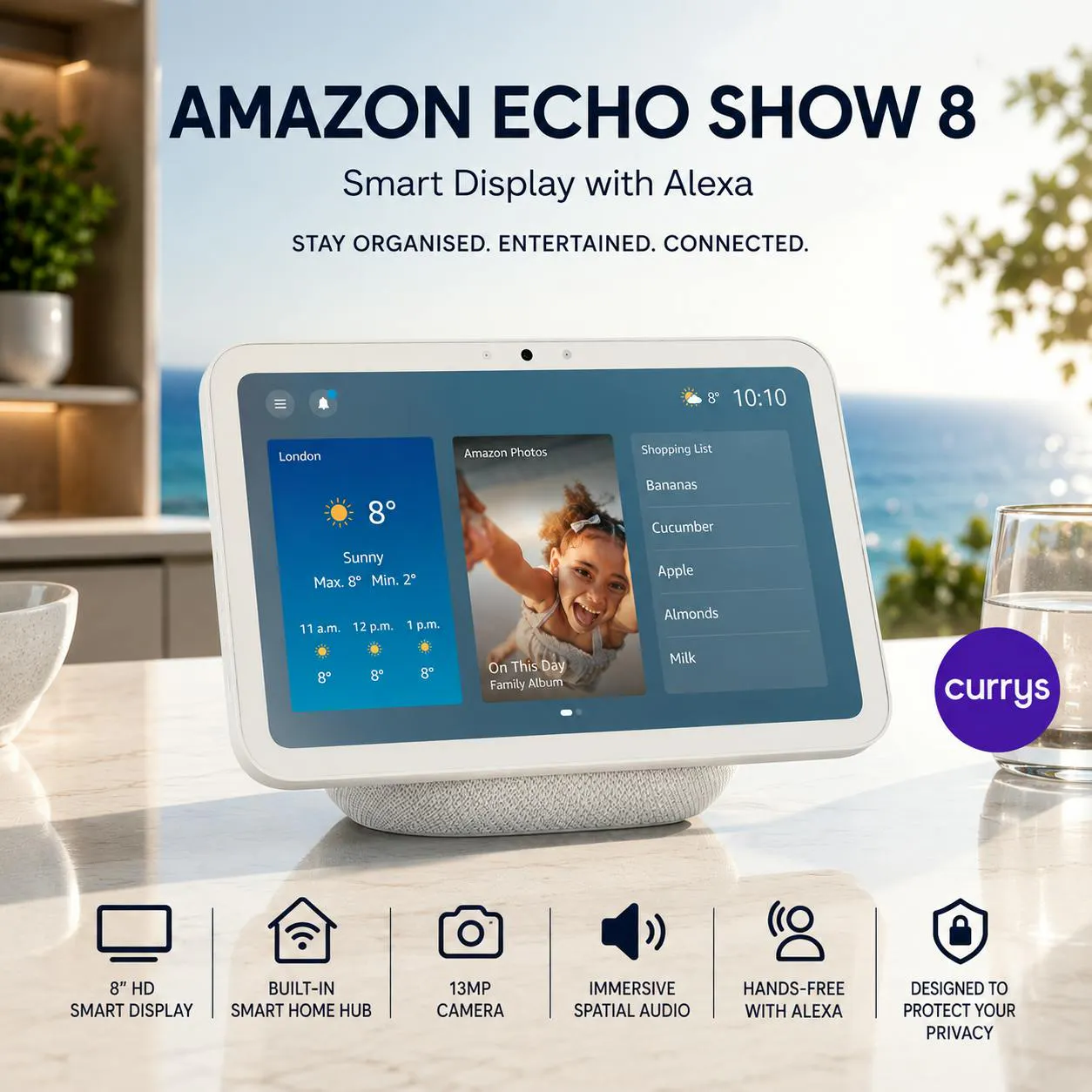 AMAZON ECHO SHOW 8 – SMART DISPLAY + ALEXA