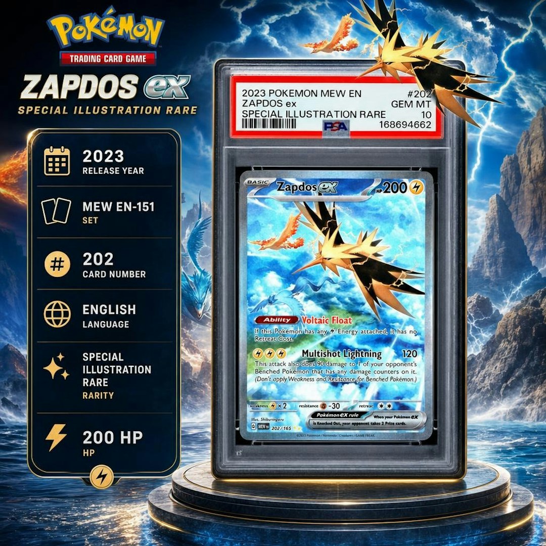 PSA 10 2023 POKEMON MEW EN-151 #202 ZAPDOS ex SIR
