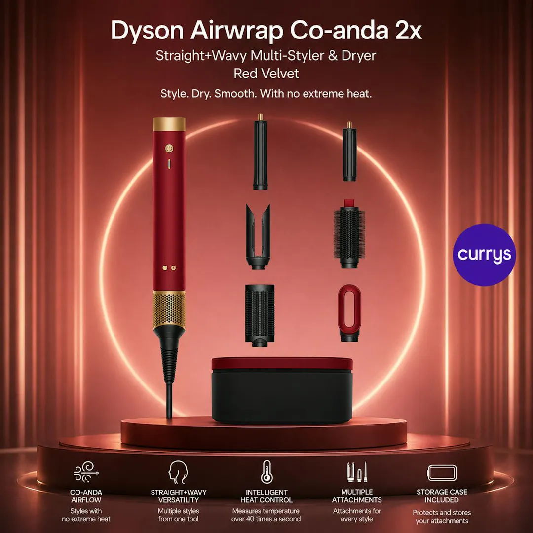 DYSON AIRWRAP CO-ANDA 2X STRAIGHT + WAVY MULTI-STYLER & DRYER - RED VELVET