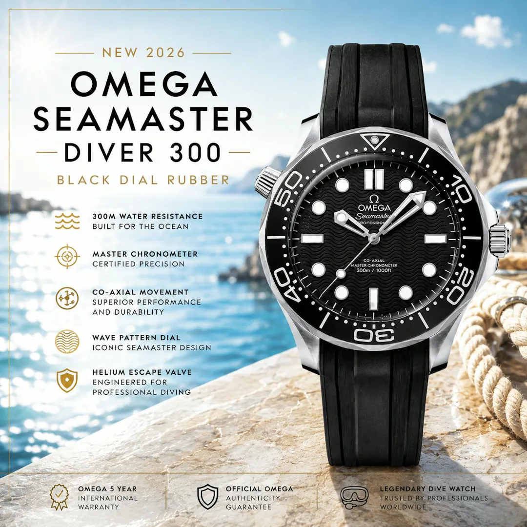 Sam Zoutewelle - NEW 2026 OMEGA SEAMASTER DIVER 300 BLACK DIAL RUBBER