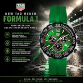 NEW TAG HEUER FORMULA 1 43MM GREEN DIAL QUARTZ CHRONOGRAPH WATCH