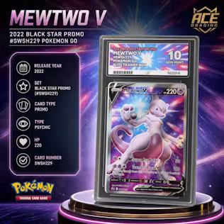 ACE 10 2022 BLACK STAR PROMO MEWTWO V #SWSH229 POKEMON GO