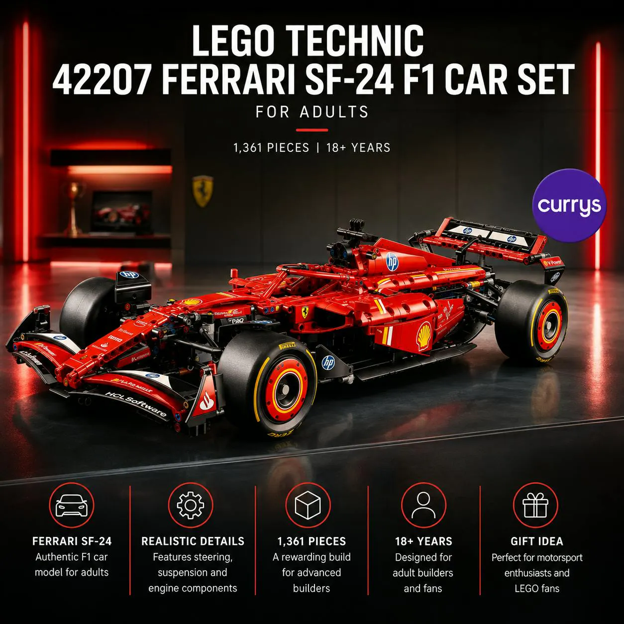 LEGO TECHNIC 42207 FERRARI SF-24 F1 CAR SET FOR ADULTS