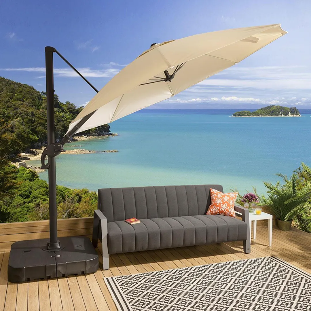 CANTILEVER GARDEN PARASOL 3M TILT/SWIVEL - 2 X COLOURS