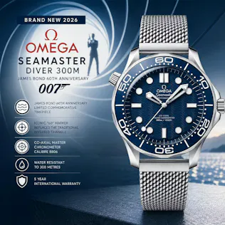 NEW 2026 OMEGA JAMES BOND 007 60TH ANNIVERSARY SEAMASTER DIVER 300M 42MM