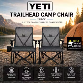 2 X CHARCOAL YETI TRAILHEAD CAMP CHAIRS + COVERS