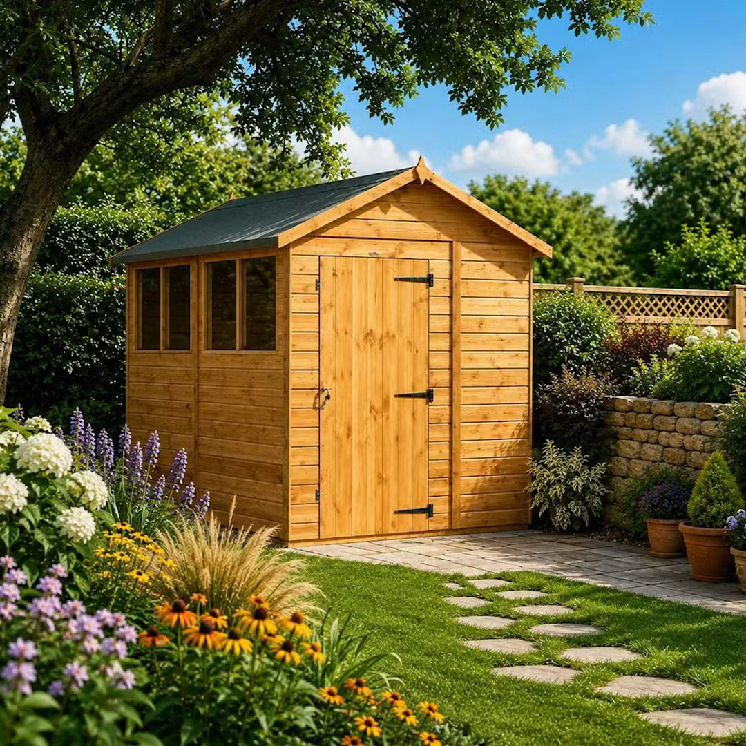 POWER SHEDS APEX GARDEN SHED 8X6 - 10 YEAR GUARANTEE