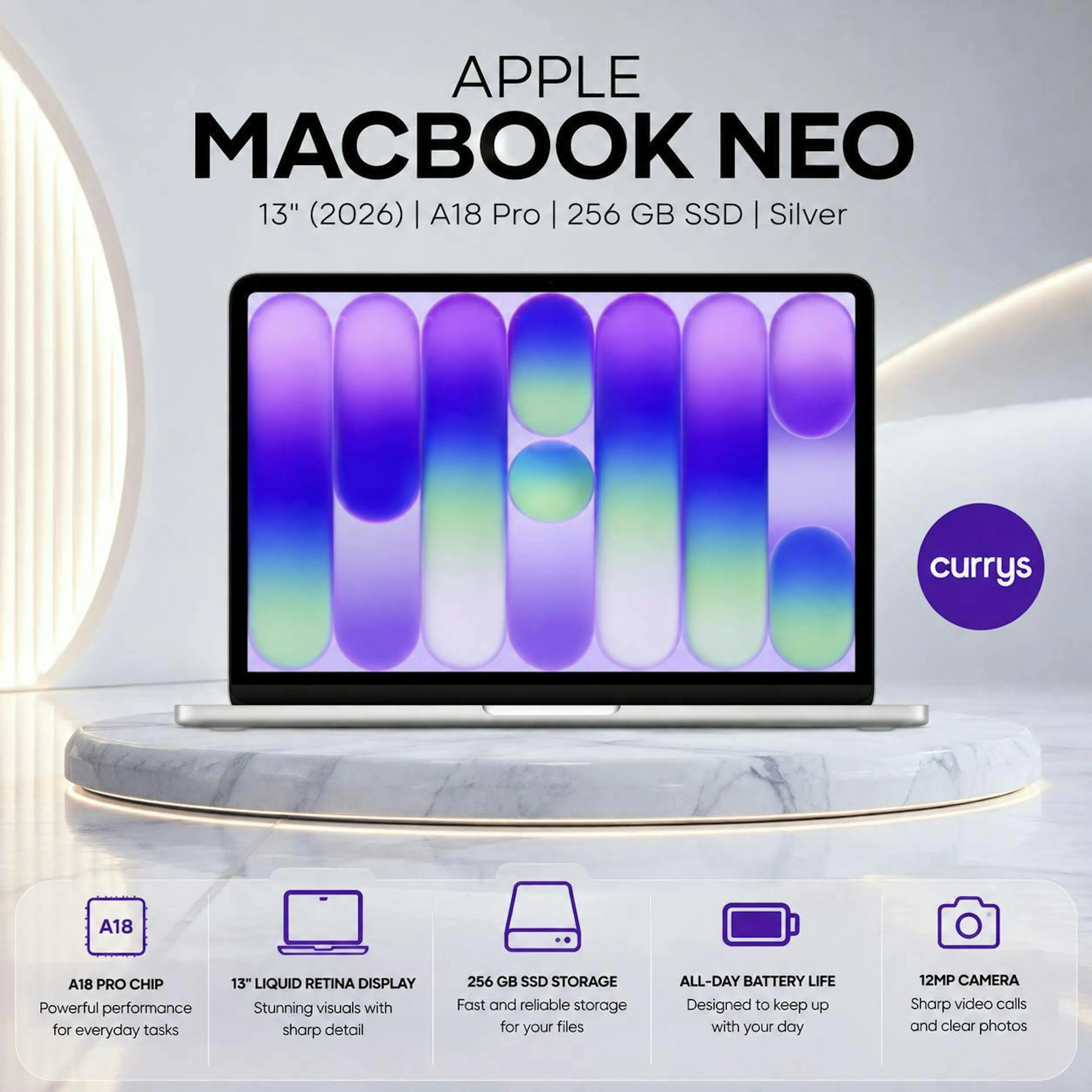 Connor Holland-Mason - APPLE MACBOOK NEO 13" (2026) - A18 PRO, 256 GB SSD, SILVER