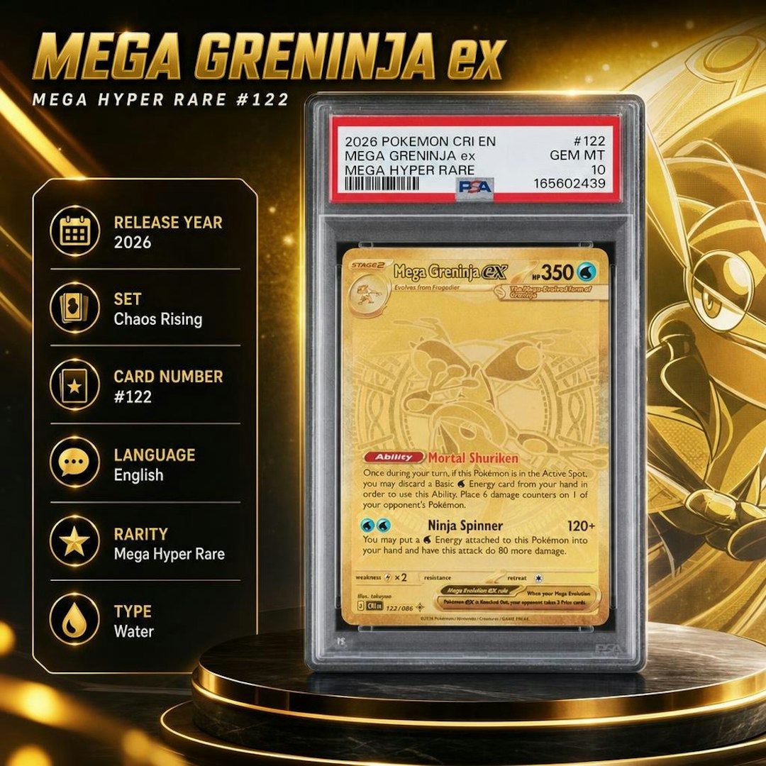 PSA 10 2026 POKEMON CRI EN-CHAOS RISING #122 MEGA GRENINJA ex MEGA HYPER RARE