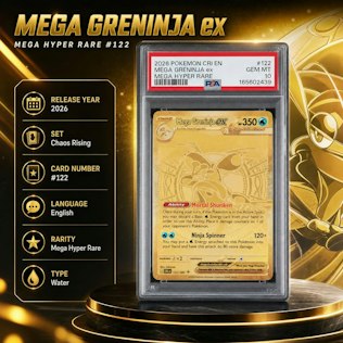 PSA 10 2026 POKEMON CRI EN-CHAOS RISING #122 MEGA GRENINJA ex MEGA HYPER RARE