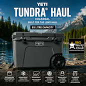 LEGENDARY YETI TUNDRA HAUL WHEELED HARD COOLER - CHARCOAL
