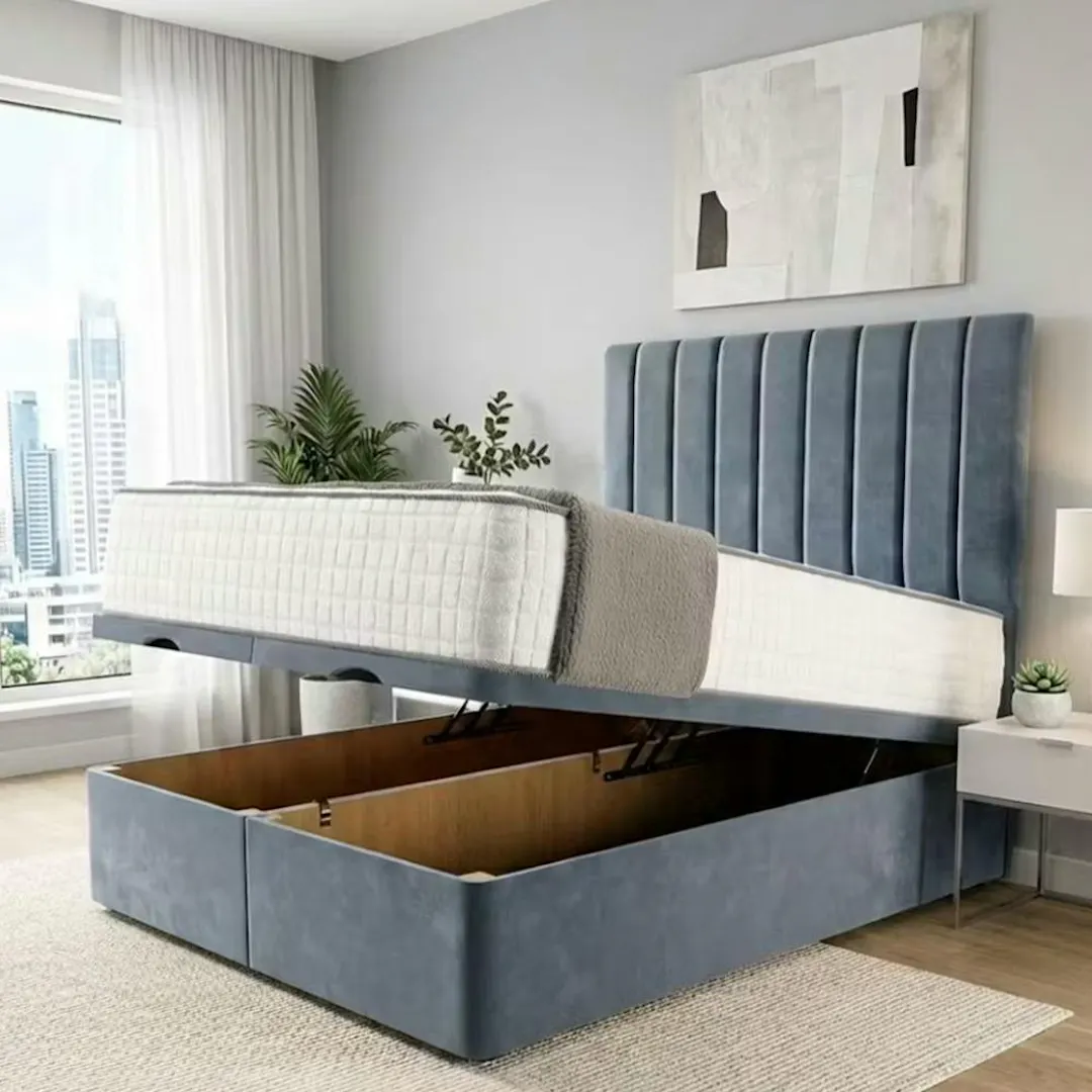 LUXURY OTTOMAN BED BUNDLE - FRAME, MATTRESS + CHOICE OF SIZE & FABRIC