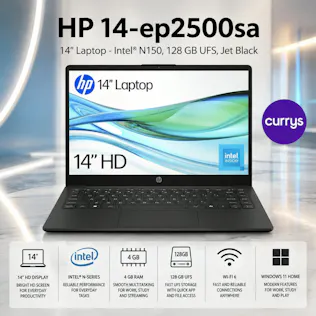 HP 14-EP2500SA 14" LAPTOP - INTEL® N150, 128 GB UFS, JET BLACK #10
