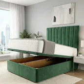 LUXURY OTTOMAN BED BUNDLE - FRAME, MATTRESS + CHOICE OF SIZE & FABRIC