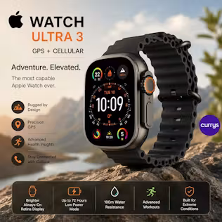 APPLE WATCH ULTRA 3 CELLULAR - 49 MM BLACK TITANIUM & BLACK OCEAN BAND