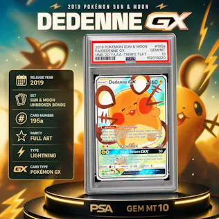 PSA 10 2019 POKEMON SUN & MOON UNBROKEN BONDS #195a FA/DEDENNE GX