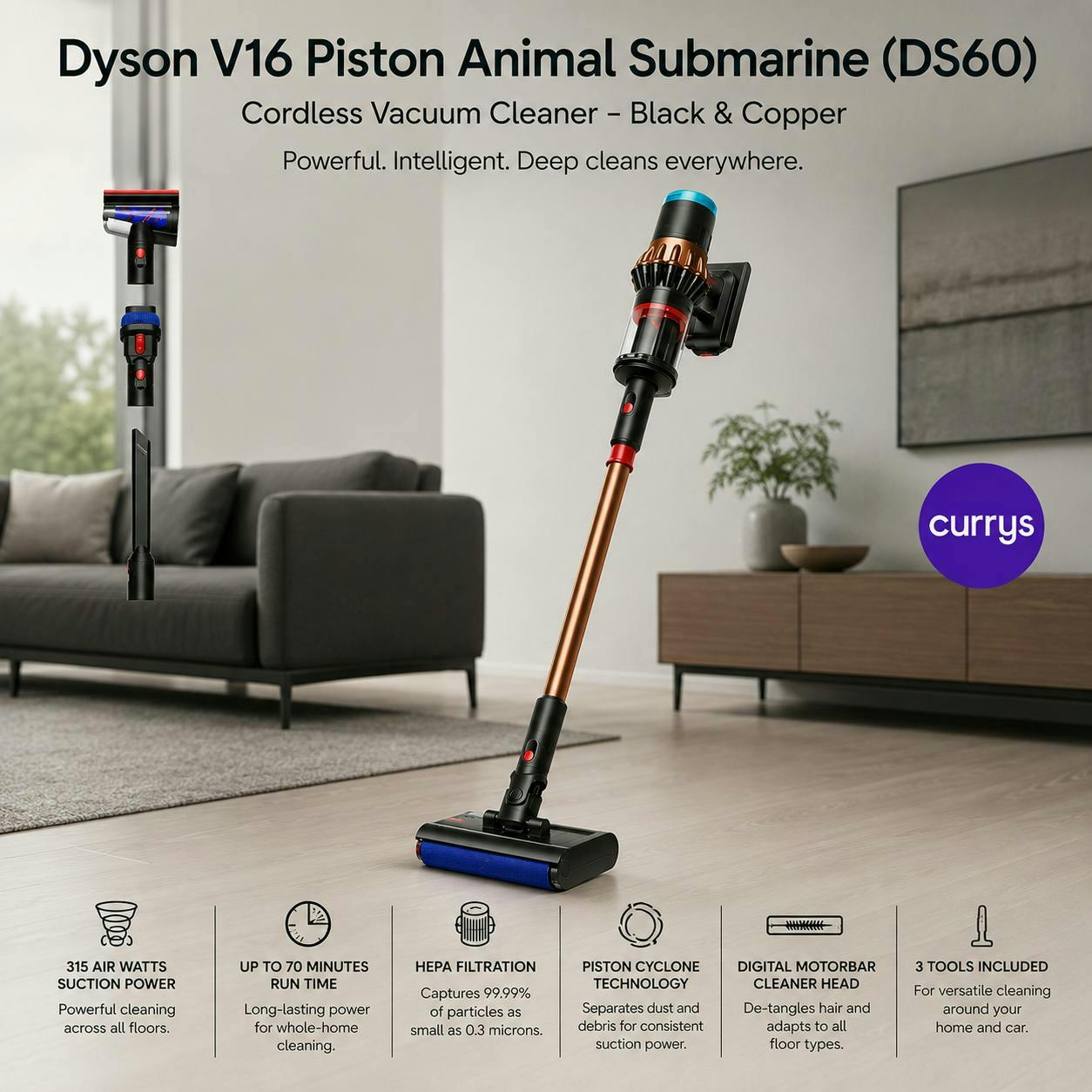 DYSON V16 PISTON ANIMAL SUBMARINE DS60 CORDLESS WET & DRY VACUUM CLEANER – BLACK & COPPER
