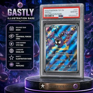 PSA 10 2024 POKEMON TEF EN-TEMPORAL FORCES #177 GASTLY IR