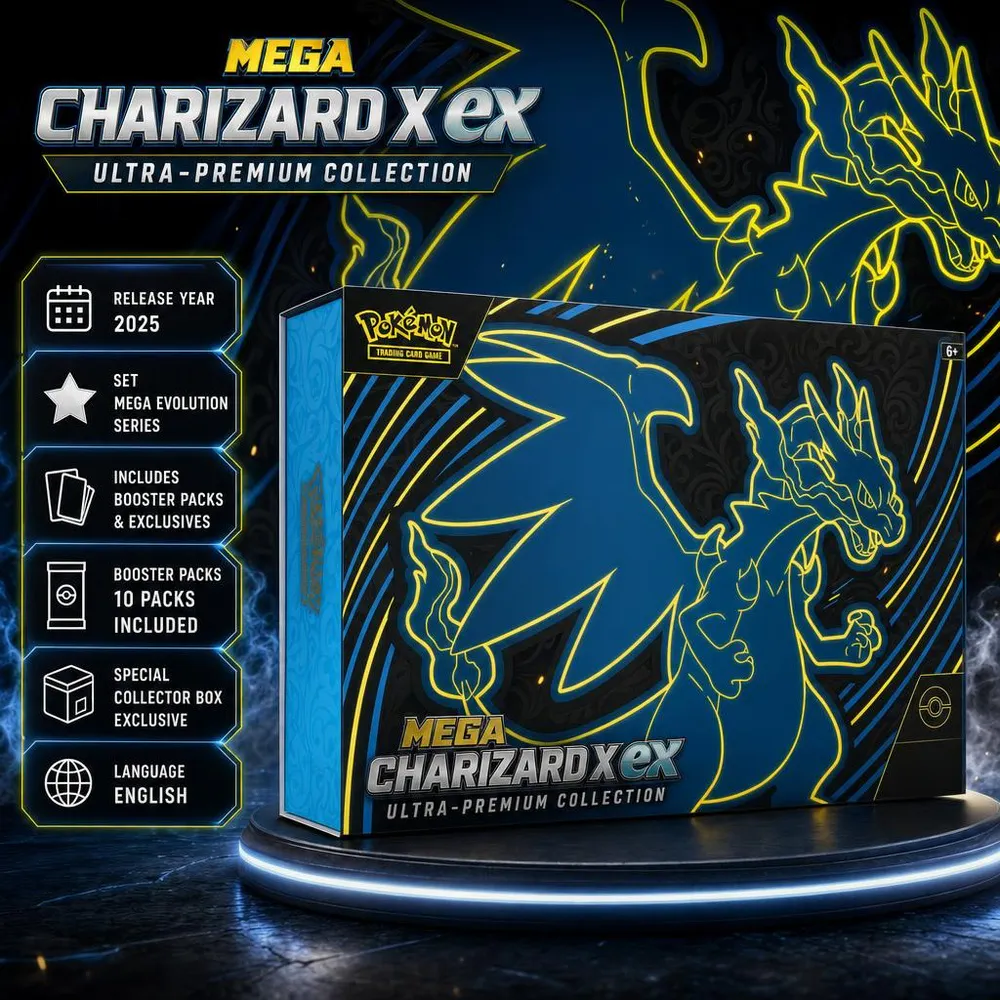 NEW SEALED POKÉMON TCG: MEGA CHARIZARD X EX ULTRA-PREMIUM COLLECTION