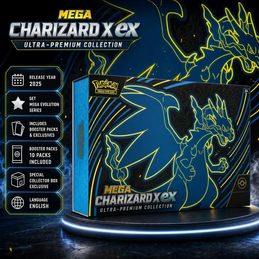 NEW SEALED POKÉMON TCG: MEGA CHARIZARD X EX ULTRA-PREMIUM COLLECTION