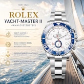 2026 ROLEX YACHT-MASTER II 44 – WHITE DIAL / BLUE BEZEL / OYSTER