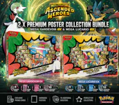 POKÉMON ASCENDED HEROES PREMIUM POSTER BUNDLE – MEGA LUCARIO EX & GARDEVOIR EX