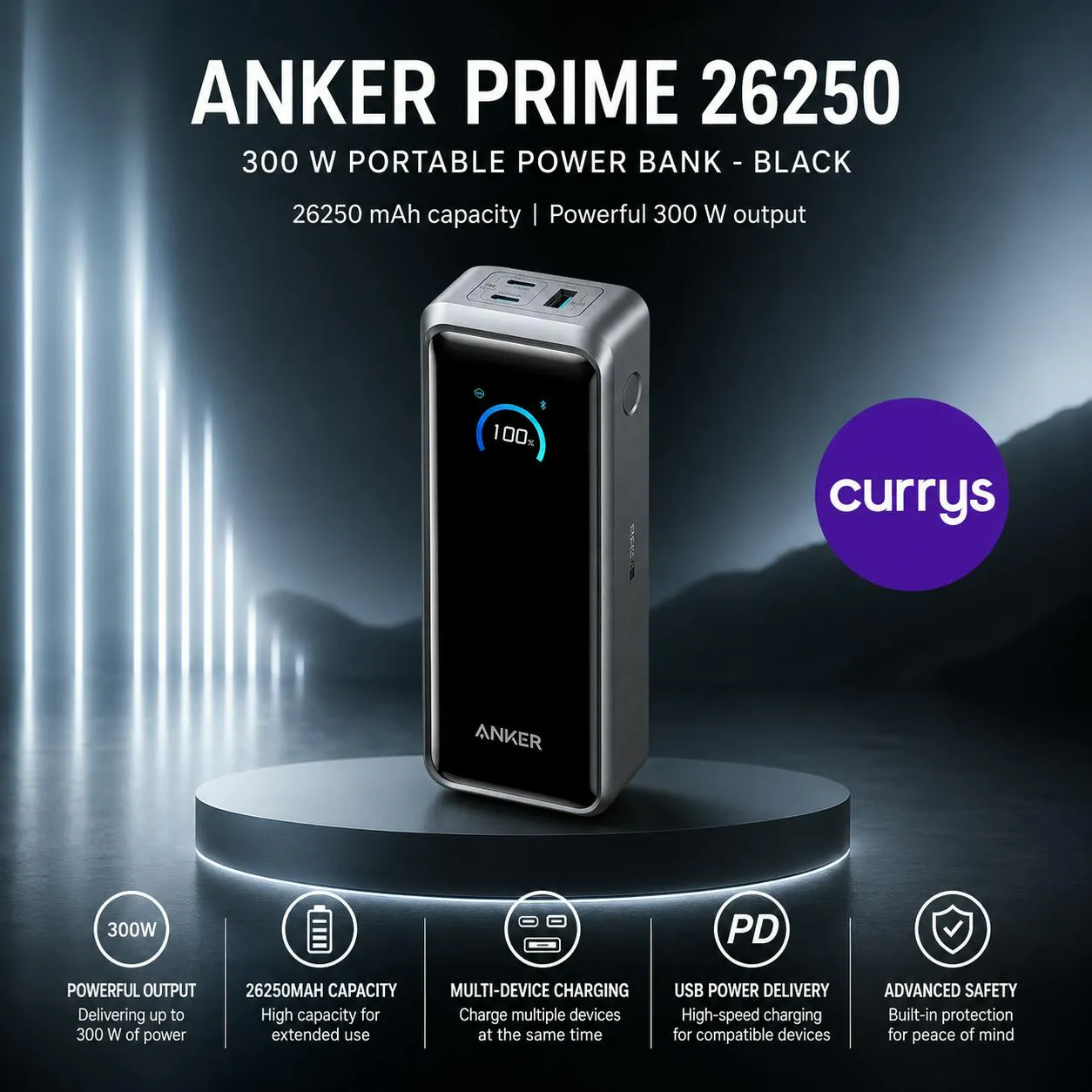 Win ANKER PRIME 26250 MAH 300 W PORTABLE POWER BANK - BLACK on Rev