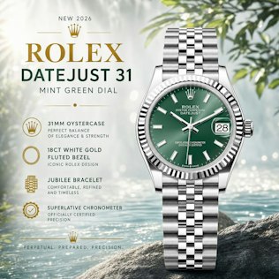 2026 ROLEX DATEJUST 31 – MINT GREEN / FLUTED / JUBILEE