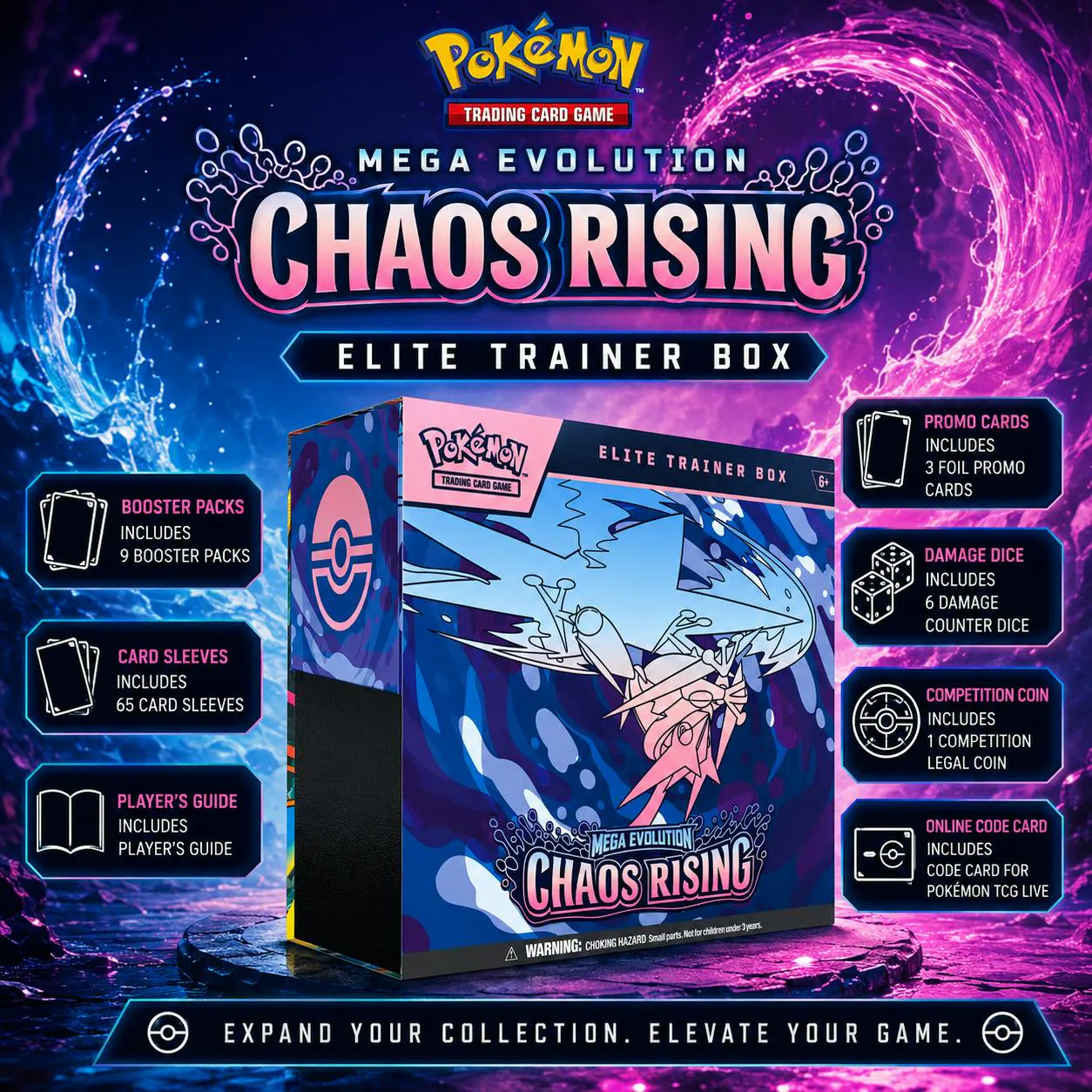NEW POKEMON MEGA EVOLUTION CHAOS RISING ELITE TRAINER BOX