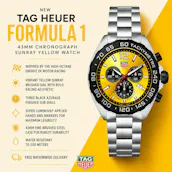 NEW TAG HEUER FORMULA 1 43MM YELLOW DIAL CHRONOGRAPH