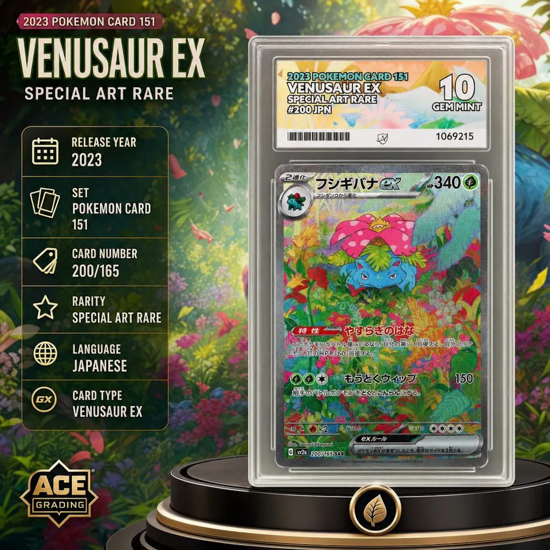 ACE 10 2023 POKEMON CARD 151 VENUSAUREX SPECIAL ART RARE