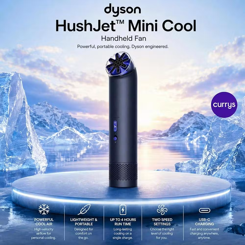 DYSON HUSHJET MINI COOL HANDHELD FAN - COBALT BLUE