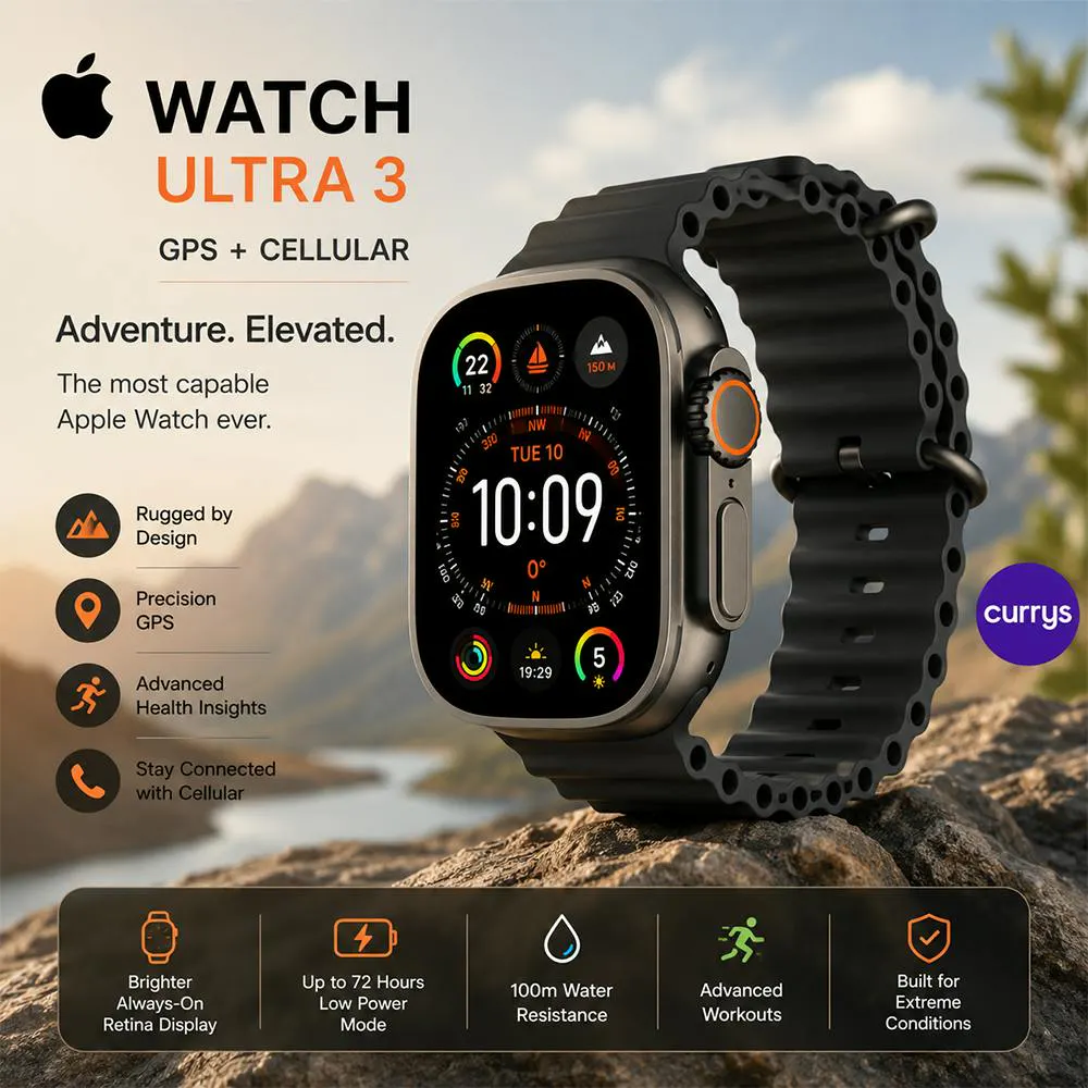 APPLE WATCH ULTRA 3 CELLULAR - 49 MM BLACK TITANIUM & BLACK OCEAN BAND