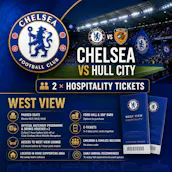 2 x CHELSEA VS HULL WEST VIEW HOSPITALITY TICKETS