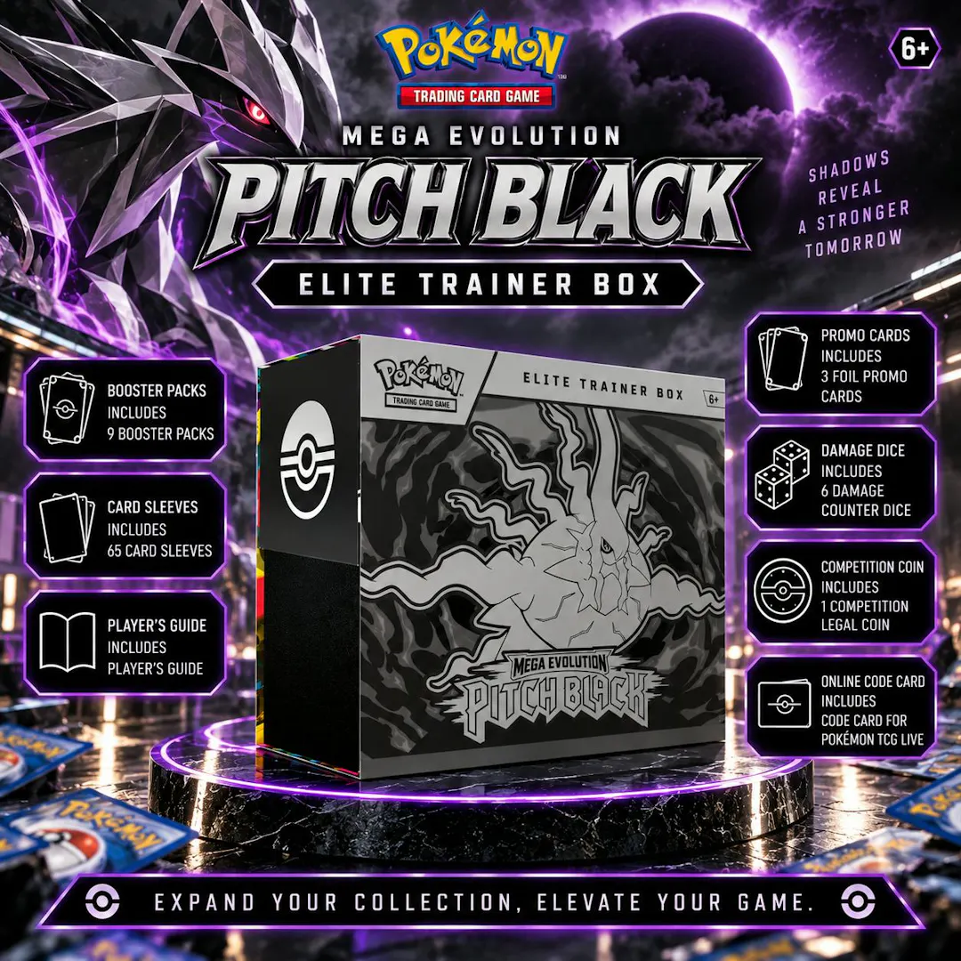 NEW POKÉMON MEGA EVOLUTION PITCH BLACK ELITE TRAINER BOX