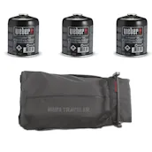 WEBER TRAVELER COMPACT PORTABLE GAS BBQ BUNDLE