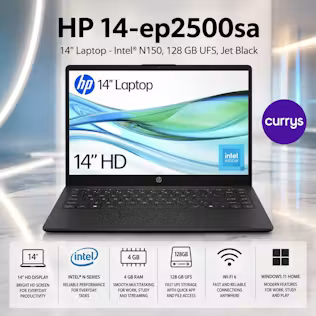 HP 14-EP2500SA 14" LAPTOP - INTEL® N150, 128 GB UFS, JET BLACK #11