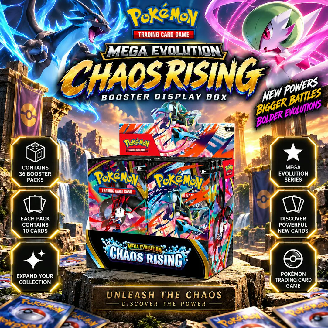POKÉMON TCG: MEGA EVOLUTION-CHAOS RISING BOOSTER DISPLAY BOX (36 PACKS)