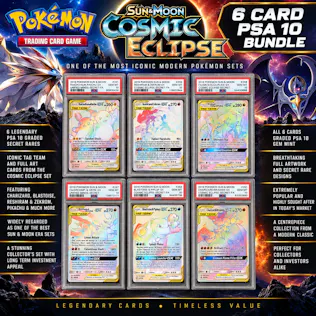 SIX CARD PSA 10 2019 POKEMON SUN & MOON COSMIC ECLIPSE BUNDLE
