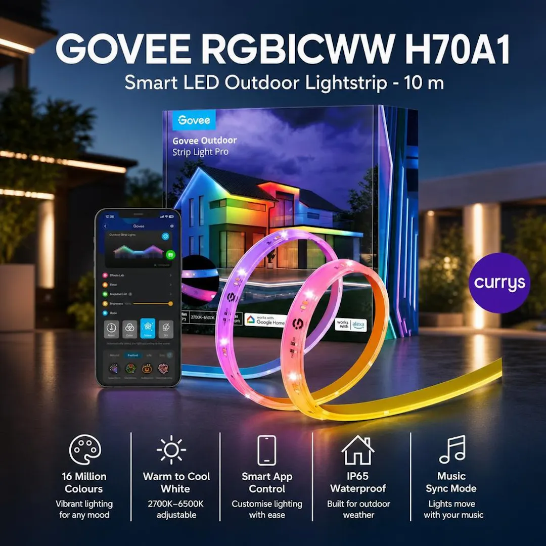 GOVEE RGBICWW H70A1 Smart LED Outdoor Lightstrip - 10 m