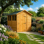 POWER SHEDS APEX GARDEN SHED 8X6 - 10 YEAR GUARANTEE