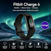 FITBIT CHARGE 6 FITNESS TRACKER - OBSIDIAN/BLACK, SILICONE STRAP, UNIVERSAL