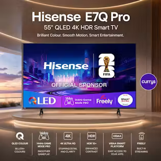 HISENSE E7Q PRO 55" QLED 4K HDR Smart TV with Freely - 55E7QTUK PRO
