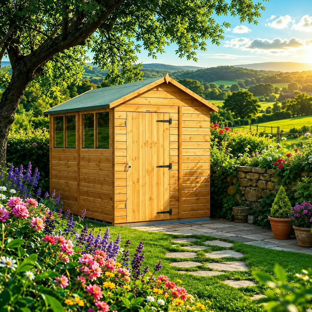 POWER SHEDS APEX GARDEN SHED 8X6 - 10 YEAR GUARANTEE
