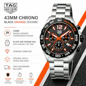 NEW TAG HEUER FORMULA 1 GREY & ORANGE CHRONOGRAPH 43MM WATCH