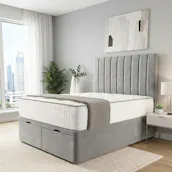 LUXURY OTTOMAN BED BUNDLE - FRAME, MATTRESS + CHOICE OF SIZE & FABRIC