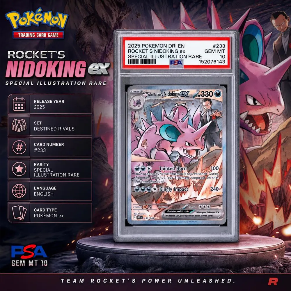 PSA 10 2025 POKEMON DRI EN-DESTINED RIVALS #233 ROCKET'S NIDOKING SIR