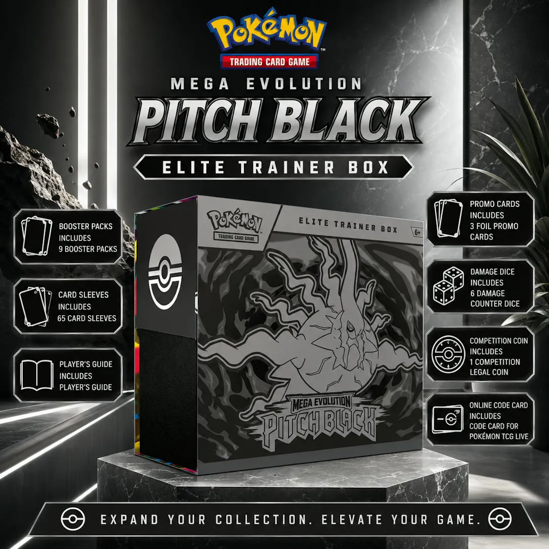 NEW POKÉMON MEGA EVOLUTION PITCH BLACK ELITE TRAINER BOX