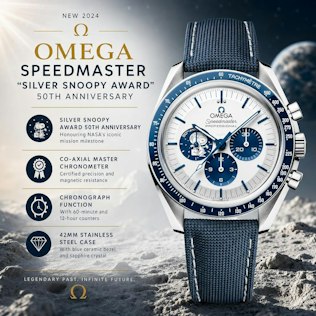 NEW OMEGA SPEEDMASTER “SILVER SNOOPY AWARD” 50TH ANNIVERSARY #1